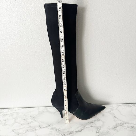 Tory Burch Georgina Suede Leather Black Knee High Heeled Boots Women’s Size 9.5 - Picture 9 of 15